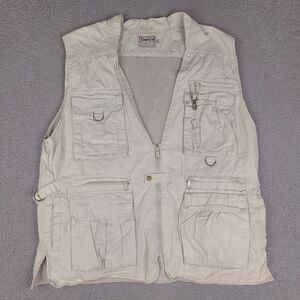 Bimini Bay Outfitters Fly Fishing Vest Mens XL Beige Vented‎ Pockets